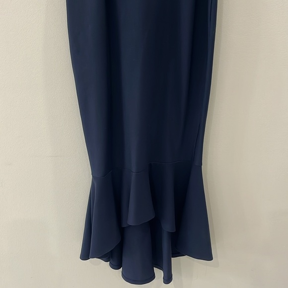 Lulu: How Much I Care Midnight Blue Off-the-Shoulder Midi Dress Size S. - Picture 6 of 9